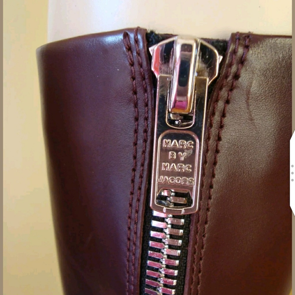 *SOLD*πMarc Jacobs Plum Leather Kip Riding Boots - Picture 3 of 8